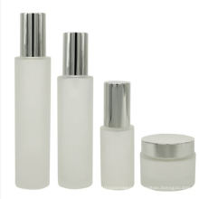 High Quality Frosted Glass Cosmetic Set Bottle 30ml 50ml 100ml With Mist Sprayer Lid  Clear Empty Skincare Packaging